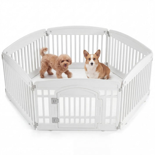 Dog Playpen Indoor-Outdoor Folding Portable Fence